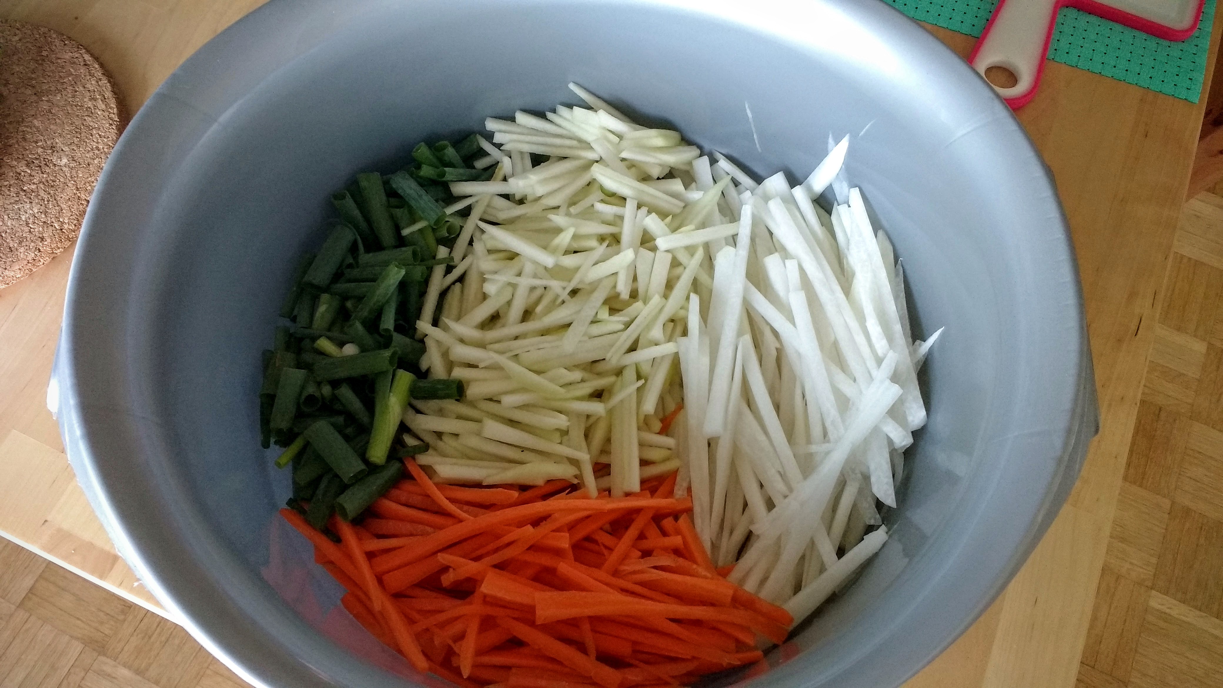 Sliced Veggies for Kimchi